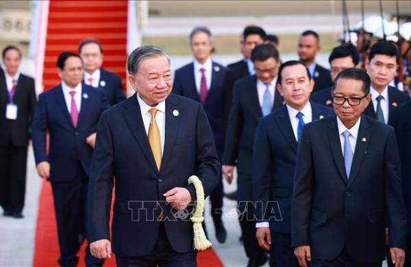 Tổng Bí thư Tô Lâm bắt đầu thăm cấp Nhà nước tới Vương quốc Campuchia