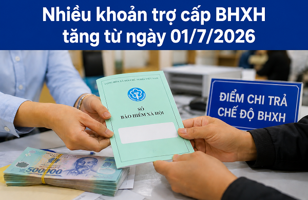 Những khoản trợ cấp BHXH tăng từ ngày 1/7/2026 mà người hưởng lưu ý