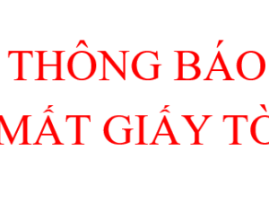 Thông báo mất giấy tờ 