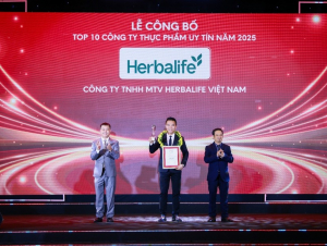 Herbalife Việt Nam được vinh danh Top 10 Công ty Thực phẩm Uy tín lần thứ năm liên tiếp