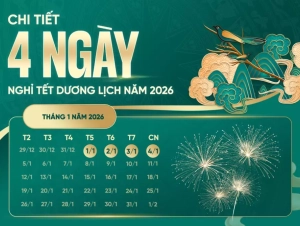 Chính thức nghỉ Tết Dương lịch 2026 kéo dài 4 ngày