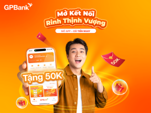GPBank triển khai ưu đãi hoàn tiền 50.000 đồng cho khách hàng thanh toán bằng mã QR 