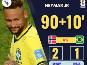 Brazil 1-2 Na Uy: Neymar ghi bàn, khóc và ra về 