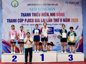 Giải bóng bàn Cúp PJICO Gia Lai 2026: CLB C3KT Kon Tum vô địch toàn đoàn