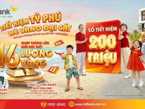 Gửi tiết kiệm 50 triệu đồng tại HDBank, săn cơ hội trúng 16 lượng vàng