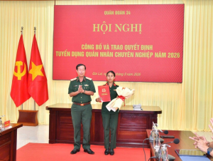Tuyển dụng vợ của thượng sĩ quên mình khi cứu người vào Quân đoàn 34