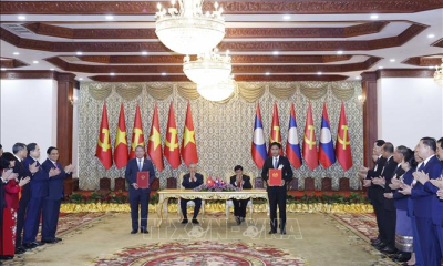 Tổng Bí thư Tô Lâm chứng kiến Lễ trao các văn kiện hợp tác Việt Nam - Lào