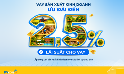 PVcomBank ưu đãi lãi suất cho vay đến 2,5%/năm, hỗ trợ cá nhân và hộ kinh doanh