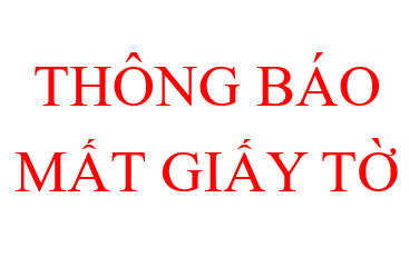 Thông báo mất giấy tờ 