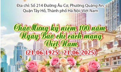 CTCP Đầu tư Xây dựng và Kinh doanh nhà Tây Hồ: Gửi lời chúc nhân Ngày Báo chí cách mạng Việt Nam 21/6