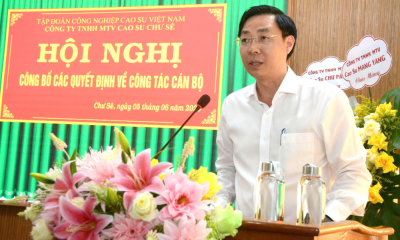 Ông Lê Trung Kiên giữ chức Tổng Giám đốc Công ty Cao su Chư Sê