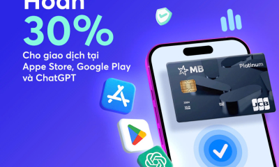 Hoàn tiền ngay 30% khi chi tiêu cùng thẻ MB JCB trên Apple Store, Google Play, ChatGPT