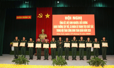 Quân đoàn 34 khen thưởng 6 tập thể, 19 cá nhân có thành tích xuất sắc