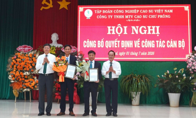 Cao su Chư Prông công bố các chức danh chủ chốt sau sáp nhập