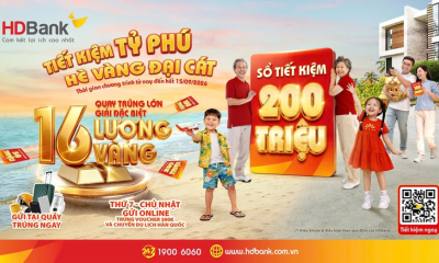Gửi tiết kiệm 50 triệu đồng tại HDBank, săn cơ hội trúng 16 lượng vàng