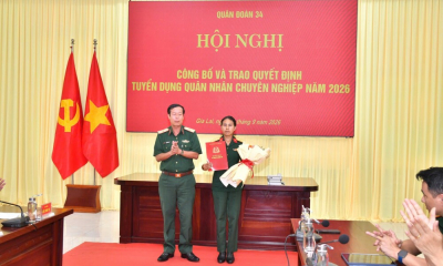 Tuyển dụng vợ của thượng sĩ quên mình khi cứu người vào Quân đoàn 34