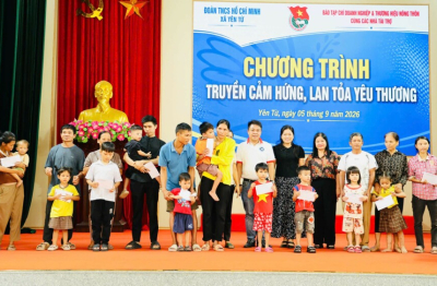 Trao yêu thương, tiếp bước đến trường cho học sinh có hoàn cảnh khó khăn tại Yên Từ
