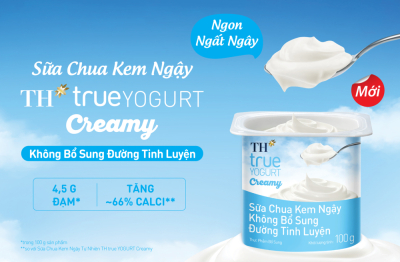 TH ra mắt sữa chua kem ngậy không bổ sung đường tinh luyện TH true YOGURT Creamy