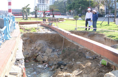 Quảng Ninh: TP Hạ Long chỉ đạo khắc phục sạt lở ở khu du lịch Bãi Cháy