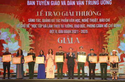 Trao giải thưởng văn học, nghệ thuật, báo chí về chủ đề học tập và làm theo Bác Hồ