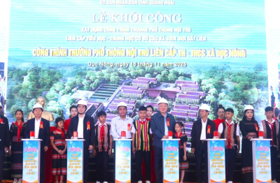 Khởi công xây dựng trường nội trú liên cấp tại 11 xã biên giới Gia Lai, Quảng Ngãi