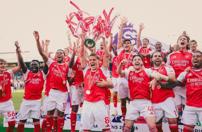 Dàn sao Arsenal ăn mừng cuồng nhiệt chức vô địch Ngoại hạng Anh 2025/2026