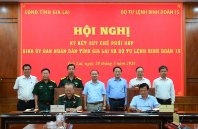 Gia Lai: Ký kết quy chế phối hợp giữa UBND tỉnh và Binh đoàn 15