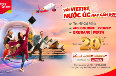 Vietjet ưu đãi 20% mừng đường bay đến sân bay quốc tế Western Sydney, thêm lựa chọn để khám phá Australia