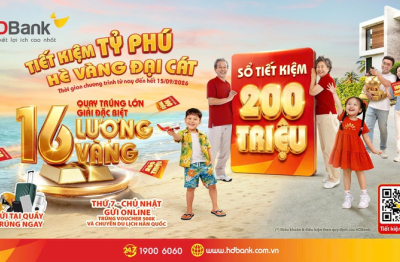 Gửi tiết kiệm 50 triệu đồng tại HDBank, săn cơ hội trúng 16 lượng vàng