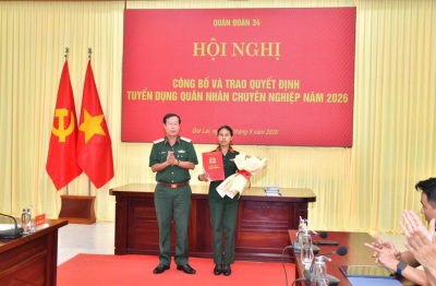 Tuyển dụng vợ của thượng sĩ quên mình khi cứu người vào Quân đoàn 34