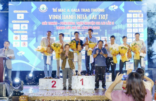 Giải Tennis - Pickleball thiện nguyện Gia Lai quyên góp gần 1 tỷ đồng
