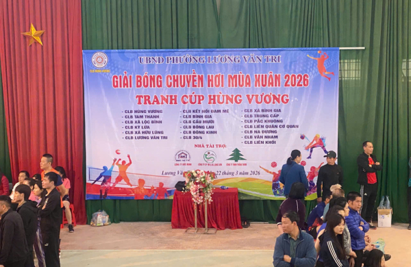 Sôi động Giải Bóng chuyền hơi mùa xuân 2026 – Tranh Cúp Hùng Vương tại Lạng Sơn