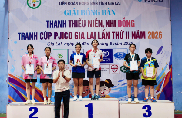 Giải bóng bàn Cúp PJICO Gia Lai 2026: CLB C3KT Kon Tum vô địch toàn đoàn