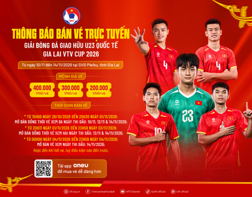 Sắp mở bán vé U23 quốc tế – Gia Lai VTV Cup 2026: Sân Pleiku sẵn sàng 