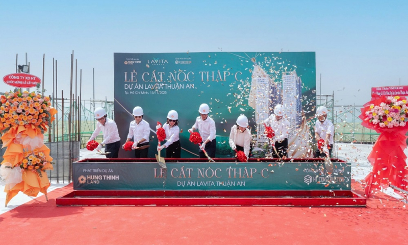 Lavita Thuan An cất nóc Block C, bước tiến mới của dự án trọng điểm khu Đông Bắc TP HCM