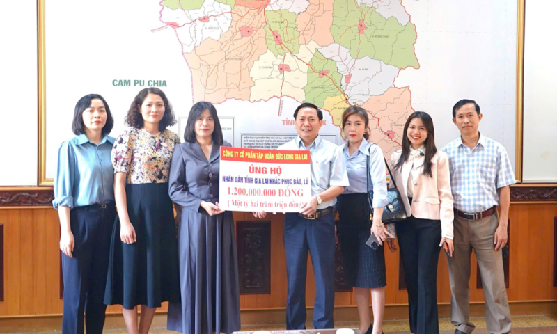 Đức Long Gia Lai hỗ trợ 1,2 tỷ đồng giúp người dân vùng bão lũ