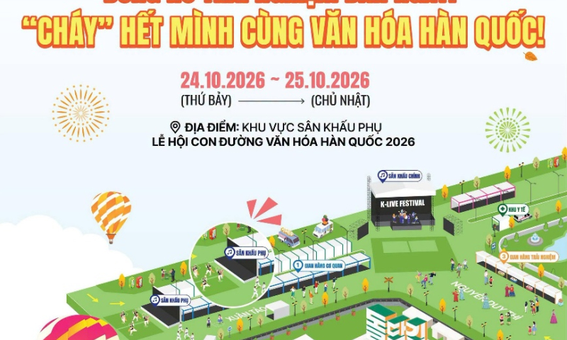 Lễ hội Con đường văn hóa Hàn Quốc 2026: Trải nghiệm văn hóa, hòa nhịp đại tiệc âm nhạc K-pop